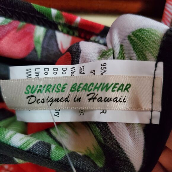 Sunrise Beachwear Hawaiian Cover Up Tropical Resort Sun Dress Women Small NWOT - Picture 7 of 9